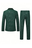2 Piece Black One Button Shawl Lapel Glitter Men's Suits