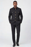 2 Piece Black Single Breasted Men's Suits