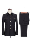 2 Piece Black Single Breasted Men's Suits