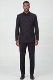 Black Single Breasted 2 Piece Men's Suits