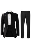 2 Piece Shawl Lapel Blue One Button Men's Prom Suits with Beading