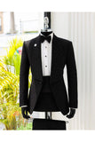 2 Piece Shawl Lapel Blue One Button Men's Prom Suits with Beading