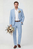 Notch Lapel Beige One Button 2 Piece Men's Wedding Suits