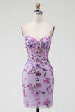 Blush Bodycon Halter Neck Sheer Corset Sequins Short Prom Dress