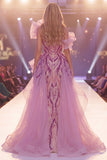 Sparkly Grey Purple One Shoulder Sequins Mermaid Long Pageant Dress with Slit