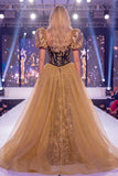 Sparkly Black Golden Mermaid Sequins Long Pageant Dress
