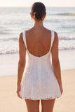 Ivory A Line Corset Lace Mini Dress