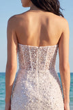 Sparkly Strapless Sequin Bodycon Corset Mini Dress