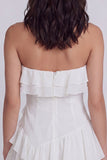 Strapless Ruffled A Line Little White Dress