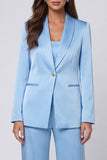 Shawl Lapel Light Blue 2 Piece Women's Suits