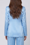 Shawl Lapel Light Blue 2 Piece Women's Suits