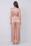 Ruched Dusty Rose 2 Piece Women's Suits with Sash