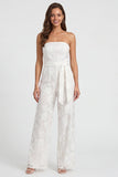 Notched Lapel 2 Piece Floral Ivory Women's Suits