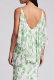 Mermaid Light Green Floral Maxi Dress