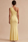 One Shoulder Daffodil Mermaid Formal Dress