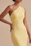 One Shoulder Daffodil Mermaid Formal Dress