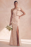 One Shoulder Floral Sage Mermaid Bridesmaid Dress