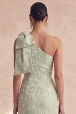 One Shoulder Floral Sage Mermaid Bridesmaid Dress