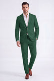 2 Piece Beige Single Breasted Peak Lapel Men's Suits