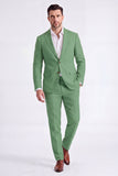 2 Piece Beige Single Breasted Peak Lapel Men's Suits