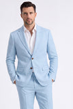 2 Piece Beige Single Breasted Peak Lapel Men's Suits
