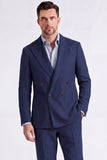 Beige Peak Lapel Double Breasted 2 Piece Men's Suits