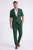 Beige 2 Piece Peak Lapel Single Breasted Men Suits