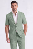 Beige 2 Piece Peak Lapel Single Breasted Men Suits