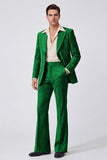 Black Peak Lapel Long Sleeves Single Breasted Men Suits