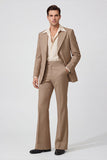 Black Peak Lapel Long Sleeves Single Breasted Men Suits