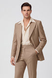 Black Peak Lapel Long Sleeves Single Breasted Men Suits