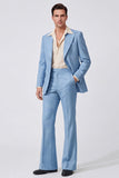 Black Peak Lapel Long Sleeves Single Breasted Men Suits