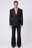 Black 2 Piece Peak Lapel One Button Men Prom Suits