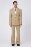 Black 2 Piece Peak Lapel One Button Men Prom Suits
