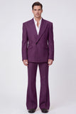 Black 2 Piece Peak Lapel One Button Men Prom Suits