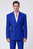 Black 2 Piece Peak Lapel One Button Men Prom Suits