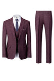 Navy Printed 3 Piece Notched Lapel Prom Suits