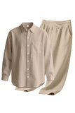 Light Blue 2-Piece Linen Men's Co-Ord Set
