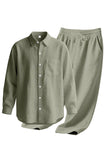 Light Blue 2-Piece Linen Men's Co-Ord Set