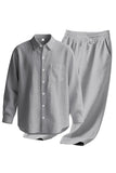 Light Blue 2-Piece Linen Men's Co-Ord Set