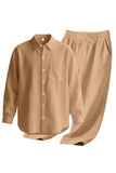 Light Blue 2-Piece Linen Men's Co-Ord Set