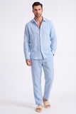Light Blue 2-Piece Linen Men's Co-Ord Set