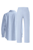 Light Blue 2-Piece Linen Men's Co-Ord Set