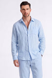 Light Blue 2-Piece Linen Men's Co-Ord Set