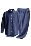 Light Blue 2-Piece Linen Men's Co-Ord Set
