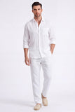 Light Blue 2-Piece Linen Men's Co-Ord Set
