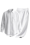 Light Blue 2-Piece Linen Men's Co-Ord Set