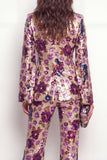 Sparkly Black Peak Lapel One Button Floral Sequins Women Suits
