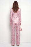 2 Piece Pink Fuchsia Flower Peak Lapel One Button Women Suits