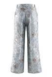Blush Floral Peak Lapel 2 Piece Double Breasted Women Suits with Pockets